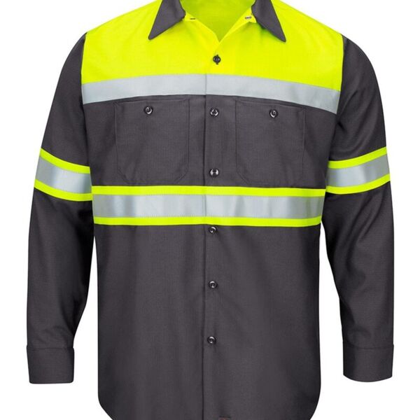 Hi-Visibility Colorblock Ripstop Long Sleeve Work Shirt - Tall Sizes Thumbnail